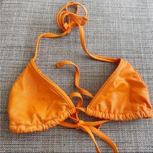 Sparkly Orange Triangle Bikini Top